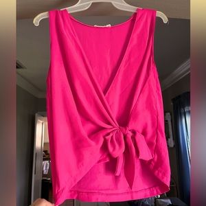 Lush Hot Pink Wrap Tie Tank Top